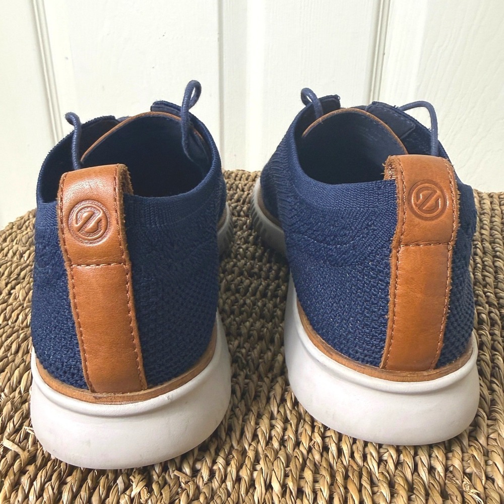 Cole Haan Zerogrand Oxford Mens 11.5 Blue Knit Wingtip Dress Sneakers C27569 - Picture 9 of 10